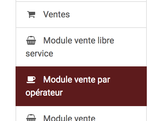 Module vente par opérateur