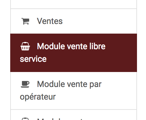 Module vente libre service